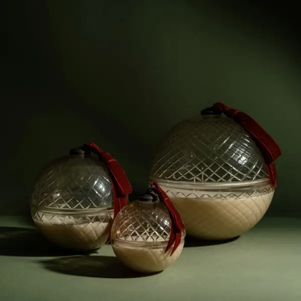 Ароматическая свеча в форме шара BERGAMOT, 20 см, стекло, прозрачный