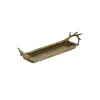 Поднос прямоугольный 58х14х13 см, металл, золотой