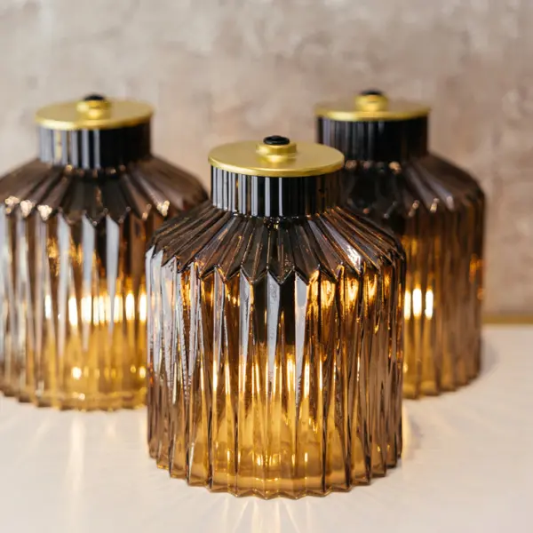 Светильник H15,5 см,  стекло, бронзовый