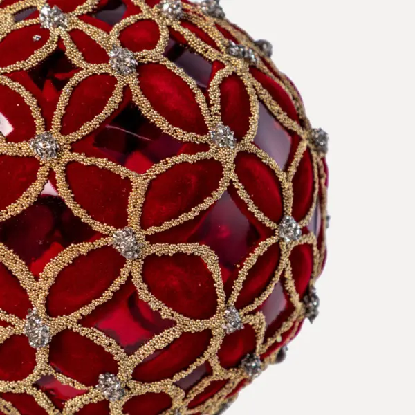 Шар D10 см, стекло, красный