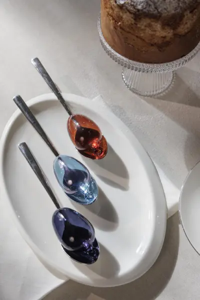 Набор украшений ручной работы ЯЙЦА, H6 см, 3 шт, коричневый, голубой, синий