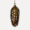 Подвес ШИШКА 7x16 см, металл, золотой