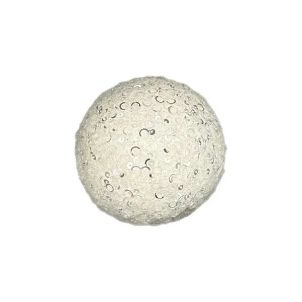 Шар D10 см с пайетками, пенопласт, белый