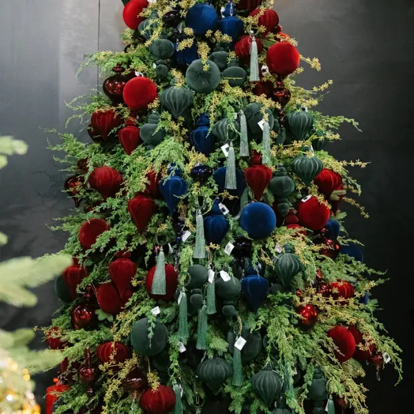 Шар D15 см, пластик, флок, красный