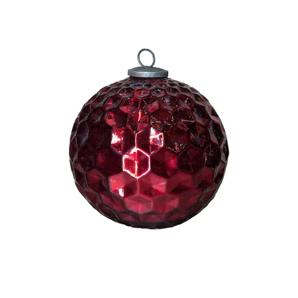 Шар СОТЫ D20 см, стекло, красный