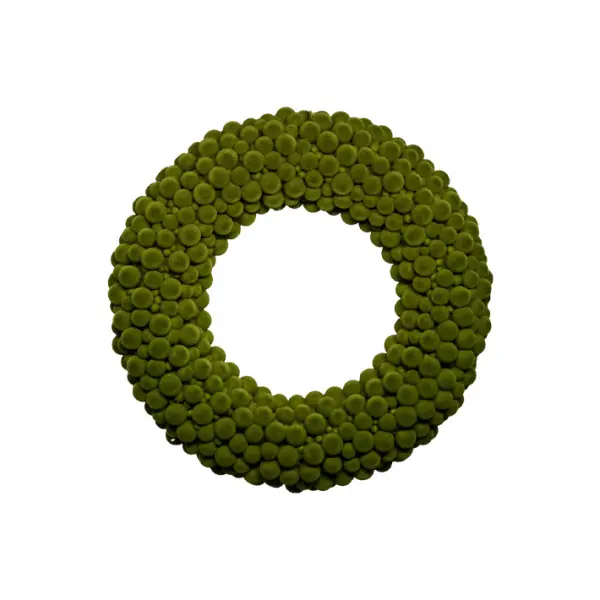Венок D25 см, пенопласт, зеленый