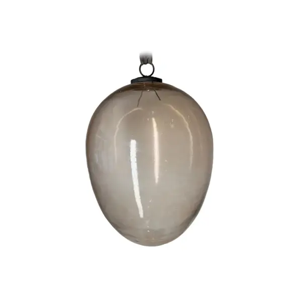 Подвес ЯЙЦО H20 см, стекло, прозрачный, розовый