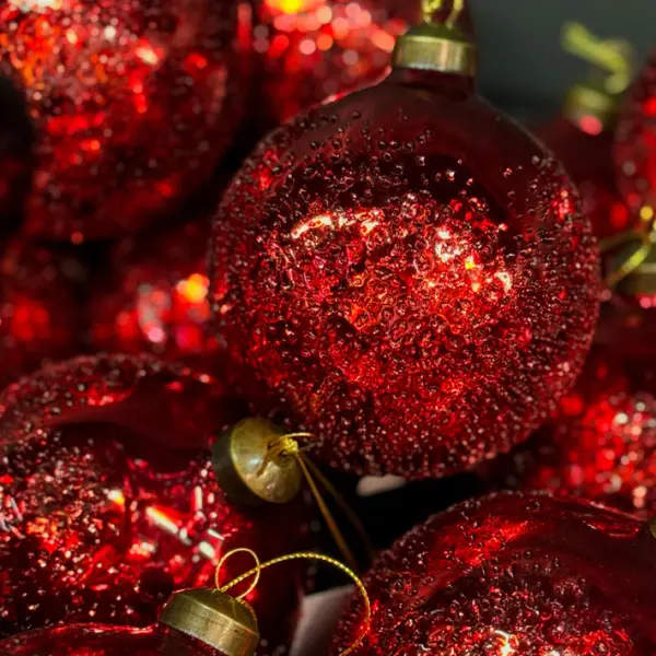 Шар D10 см, стекло, красный