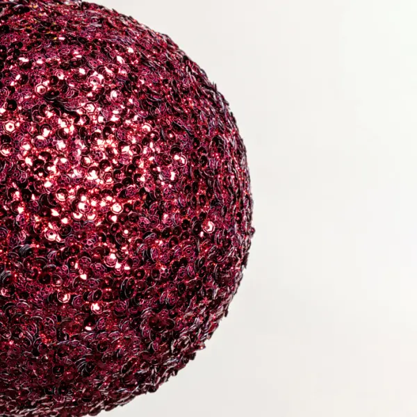 Шар D15 см с пайетками, пенопласт, бордовый, АУТЛЕТ