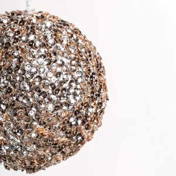 Шар D10 см с пайетками, пенопласт, шампань, АУТЛЕТ
