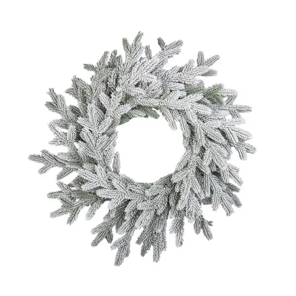 Венок рождественский ВЕРСАЛЬСКИЙ, заснеженный D90 см, пластик, белый