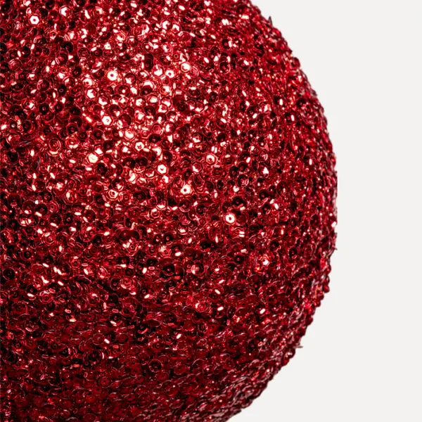 Шар D20 см с пайетками, пенопласт, красный, АУТЛЕТ