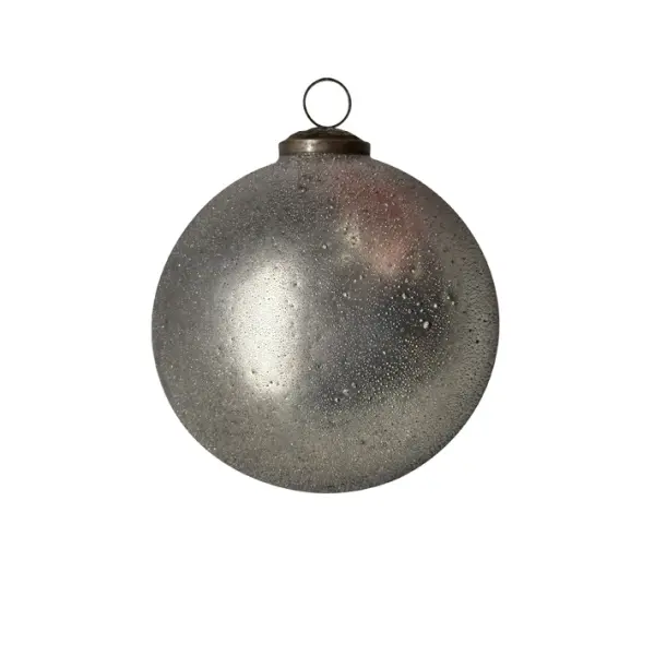 Шар D12 см, стекло, серебряный