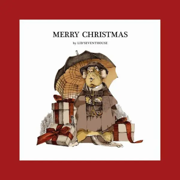 Чехол с принтом МЫШЬ 55х55 см, красный кант