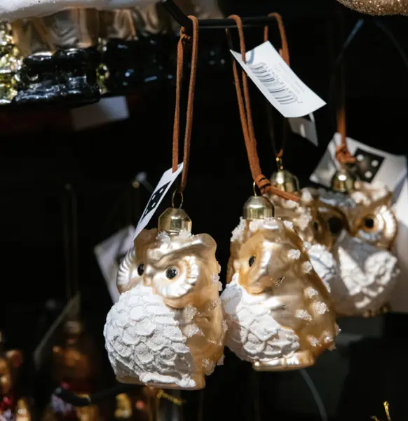 Подвес СОВА 6Х8 см, стекло, золотой