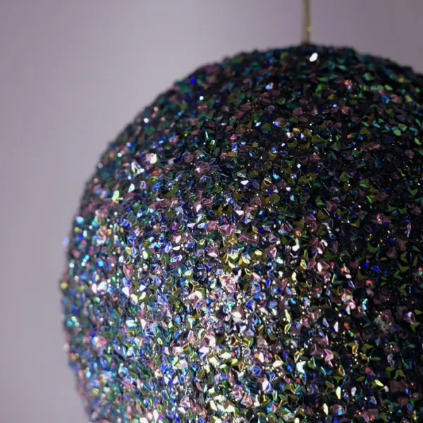 Шар D15 см с блёстками, пенопласт, синий, мультиколор
