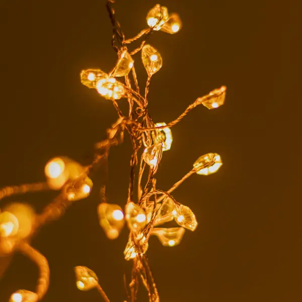 Гирлянда LED 240 см, 240 светодиодов, теплый белый свет, прозрачный кабель питания 3 м