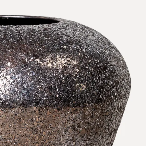 Кашпо с эффектом мозаики, 30x32 см, металл, черный