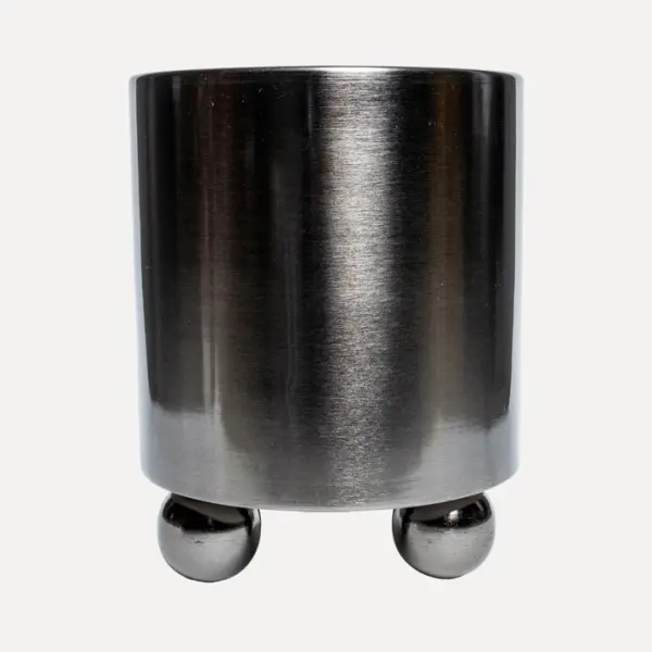 Набор из 3-х кашпо на круглых ножках 27x33, 25х31, 20х25 см, металл, серебряный