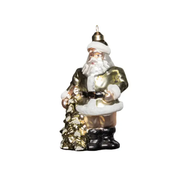 Подвес ДЕД МОРОЗ H15 см, стекло, зеленый