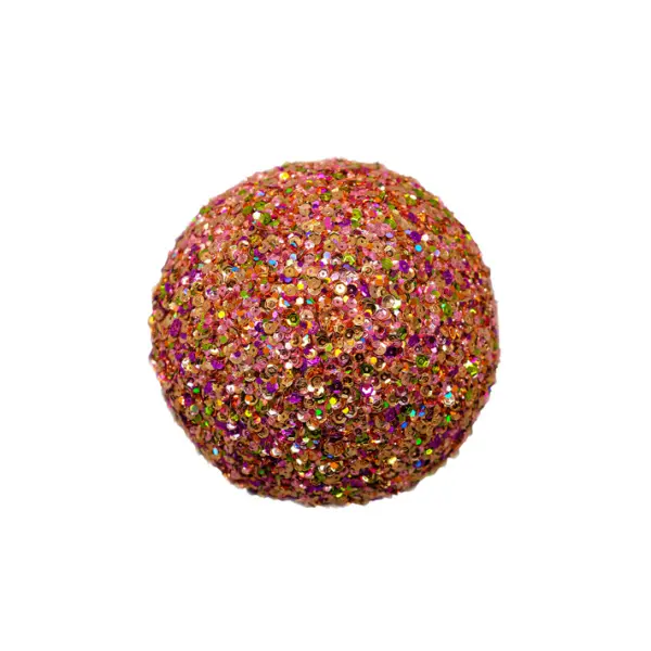 Шар с пайетками D15 см, пенопласт, мультиколор, оранжевый