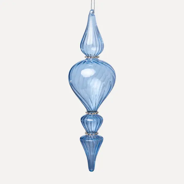 Подвес 8x26 см, стекло, голубой