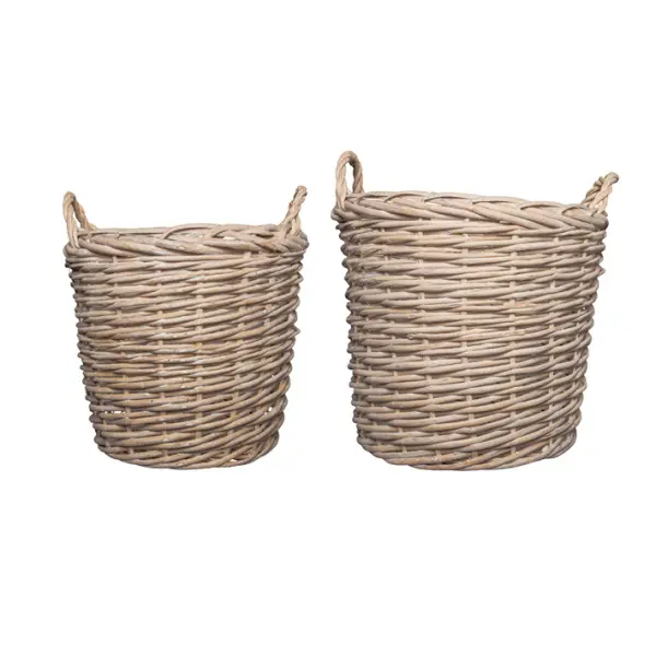 Комплект из 2-х плетёных корзин 39х35, 32х32 см, ива, бежевый