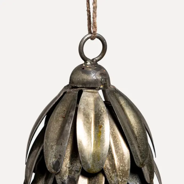 Подвес ШИШКА 7x16 см, металл, золотой