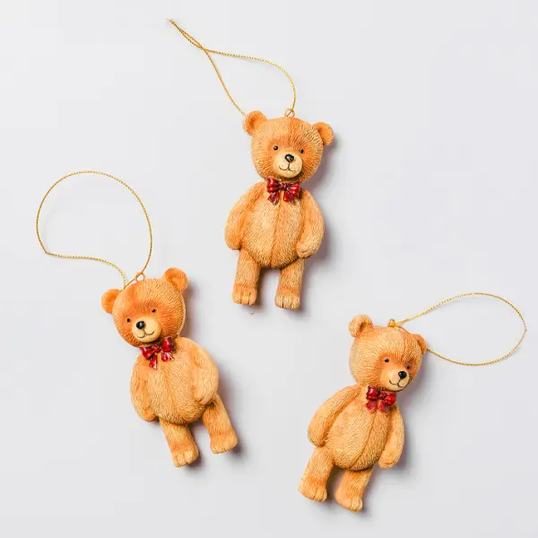 Подвес МЕДВЕДЬ 4x10 см, полирезин, коричневый