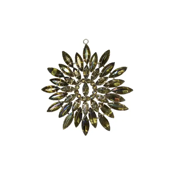 Подвес СНЕЖИНКА D14 см, металл, акрил, чёрный, радужный