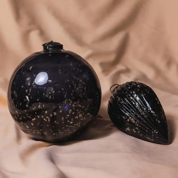 Шар D15 см, стекло, черный