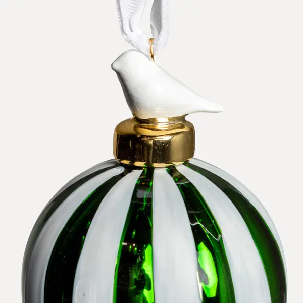 Подвес H18 см, стекло, зеленый, белый