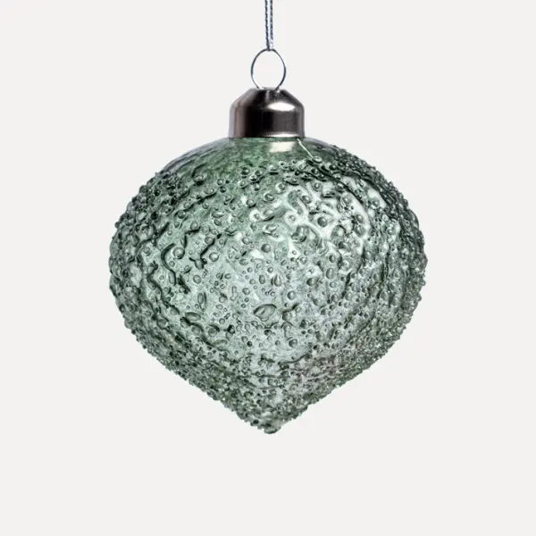 Подвес ЛУКОВИЦА D8 см, стекло, прозрачный, бирюзовый