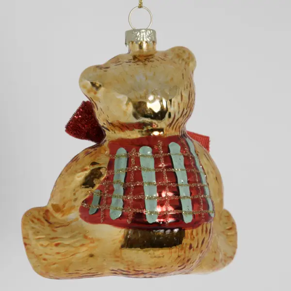 Подвес МИШКА 10х6х11 см, стекло, золотой