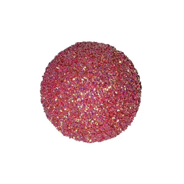Шар с блёстками D12 см, пенопласт, фуксия, мультиколор