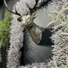 Панно из веток 25х25 см, заснеженное, пластик, тёмно-коричневый
