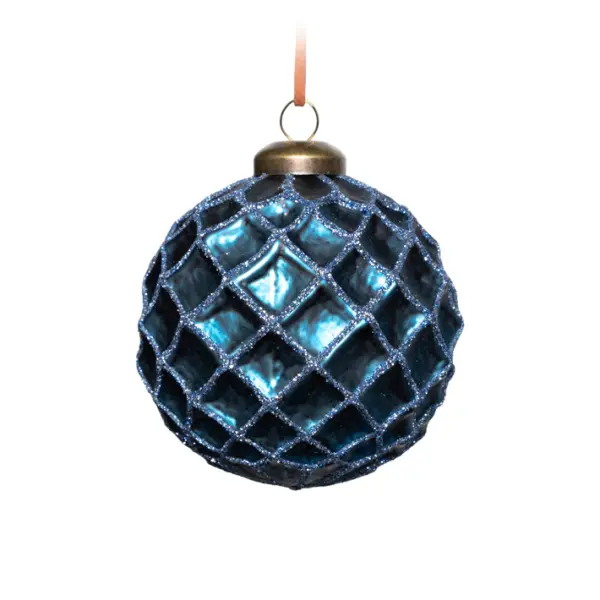 Шар D8 см, стекло, синий