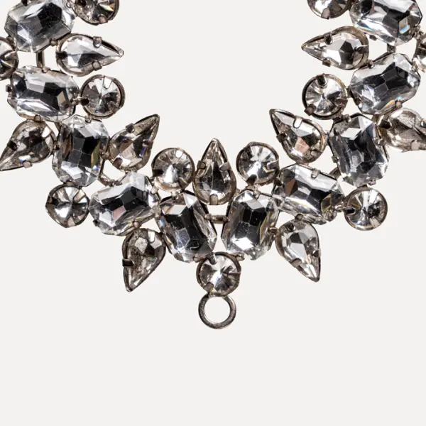 Подвес КОЛЬЦО с кристаллами D10 см, стекло, металл, серебряный