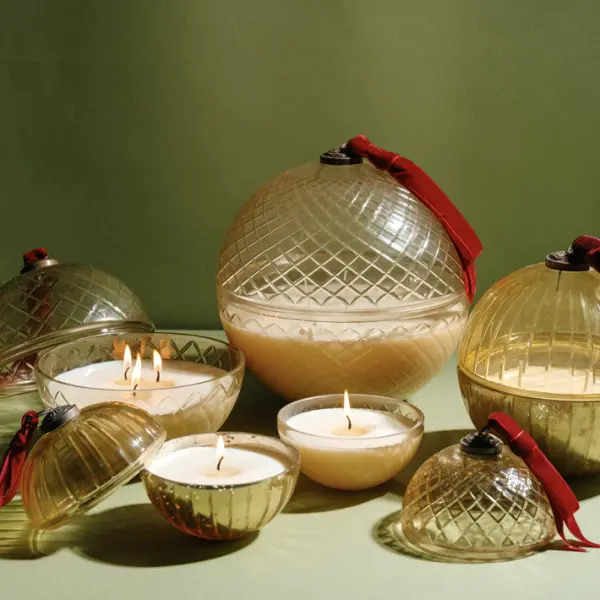 Ароматическая свеча в форме шара BERGAMOT, 20 см, стекло, прозрачный