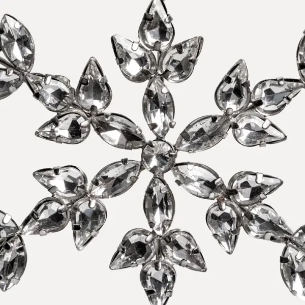 Подвес СНЕЖИНКА с кристаллами D15 см, стекло, металл, серебряный