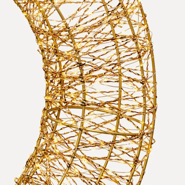 Венок LED D50 см, металл, золотой