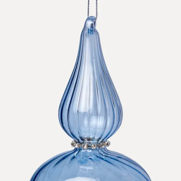 Подвес 8x26 см, стекло, голубой