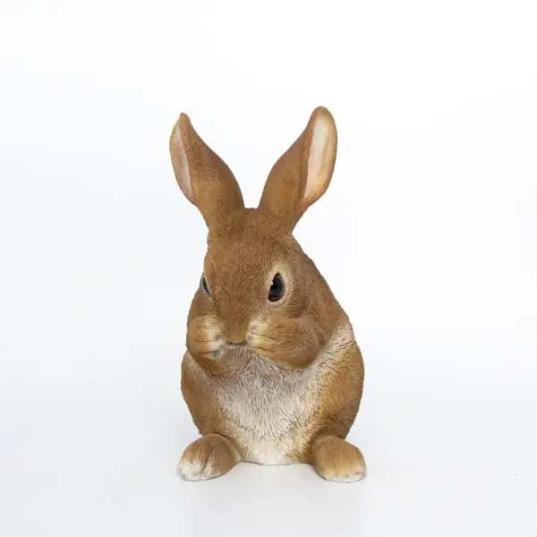 Фигура ЗАЯЦ 20х14х24 см, полирезин, рыжий