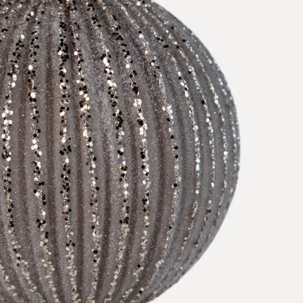 Шар D8 см, стекло, серый