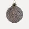 Шар D8 см, стекло, серый