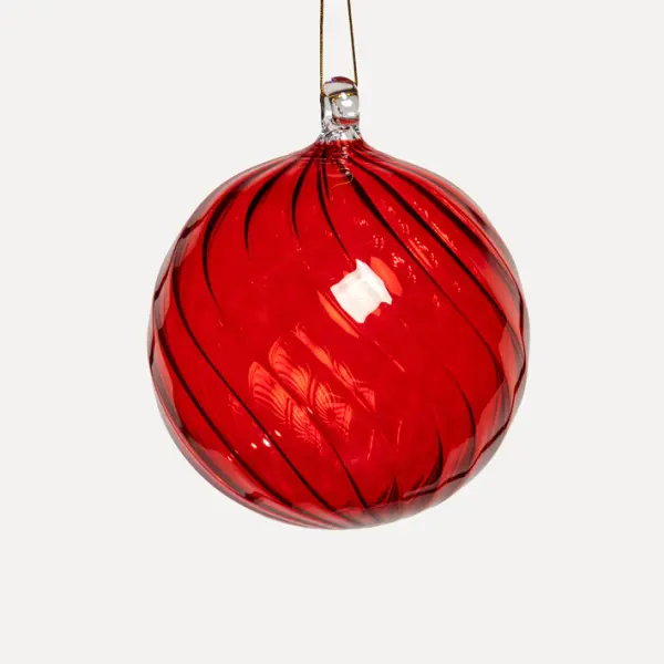Шар D10 см, стекло, красный