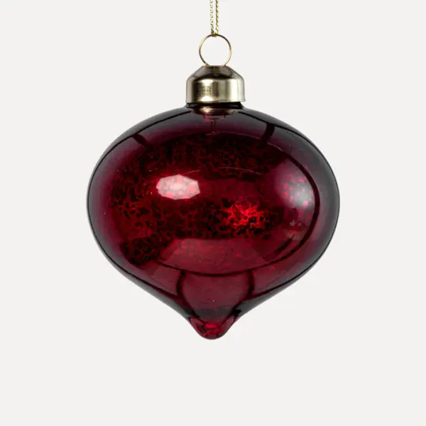 Подвес ЛУКОВИЦА D8 см, стекло, темно-красный