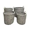 Комплект из 4-х плетёных корзин 70х60х64 60х55х54 50х45х45 43х43х38 см, ива, серый