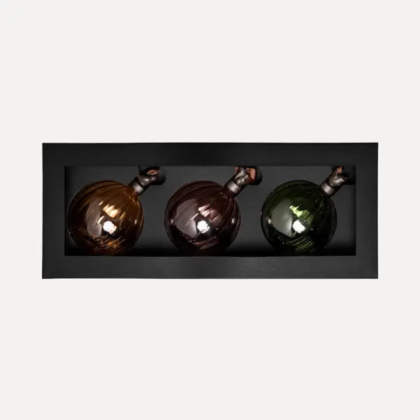 Шары в наборе D10 см, 3шт, стекло, коричневый, зеленый, винный