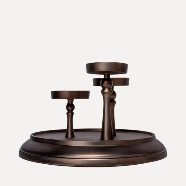 Подсвечник с колбой 32x35 см, металл, бронзовый